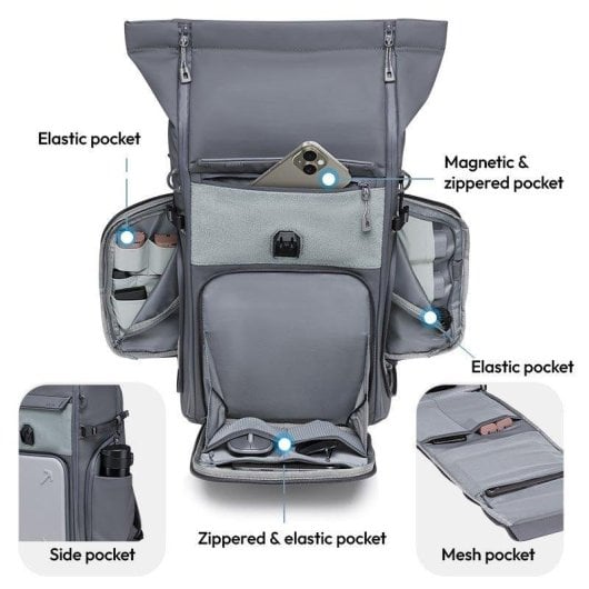 Sac à dos Ulanzi BP04 25L rigide U-Tag, extensible, compartiment PC