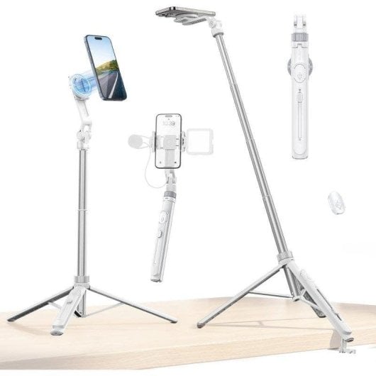 Tripé Ulanzi Tt88 Magnético 145 cm Selfie Stick Mando Branco