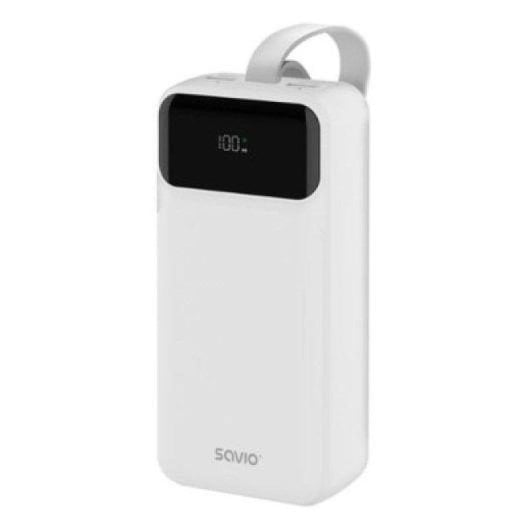 Batería externa Savio BA-11 30000 mAh Blanco carga rápida LCD