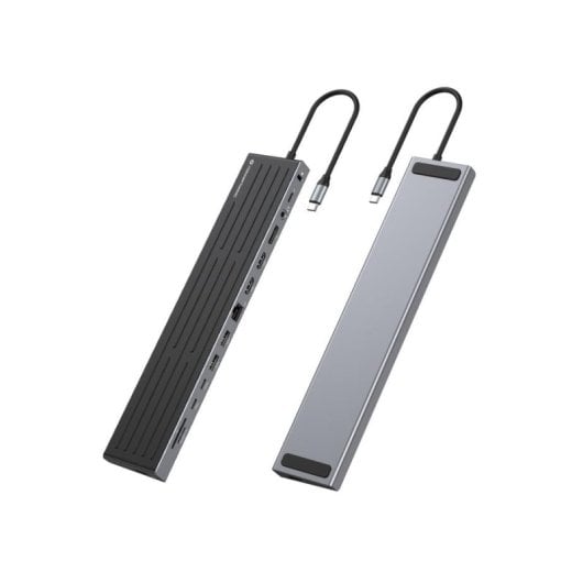 Dockingstation Conceptronic DONN32B USB-C 100W 4K HDMI Ethernet Grau Silber