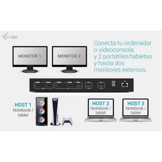 Base para portátil I-Tec USB-C Dock PRO triple host doble vídeo 92 W LAN
