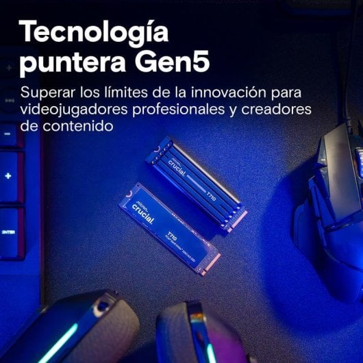 Disco Duro Crucial T710 4TB SSD M.2 PCIe 5.0 14500MB/s Gaming