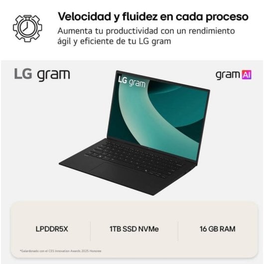 Portátil LG 17Z90T-G.AA78B 17" Intel Core Ultra 7 255H 16GB 1TB SSD Intel Arc 140T Windows 11 Home
