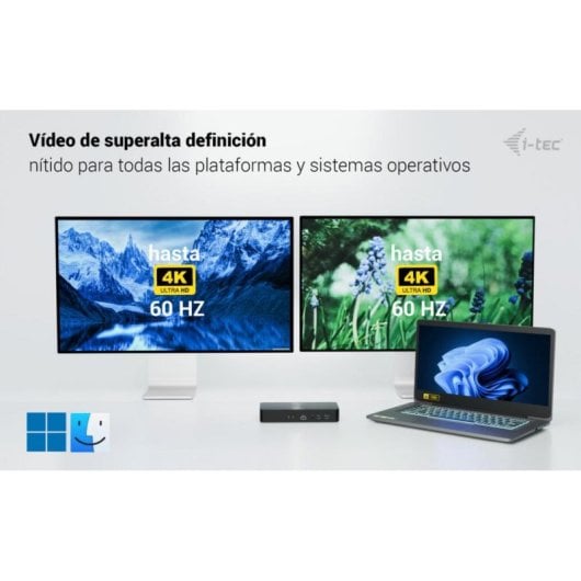 Dockingstation I-Tec U3DUAL Dock Power Delivery 100W Dual Display USB-C, 4K, LAN