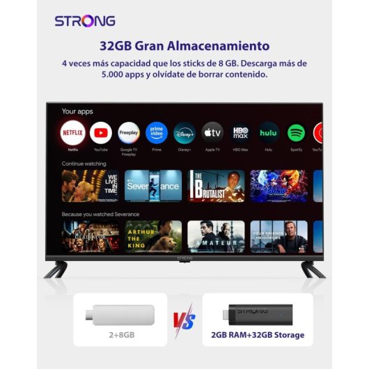 Adaptateur Smart TV Strong LEAP NOVA 4K Ultra HD Android 32GB HDR Wi-Fi