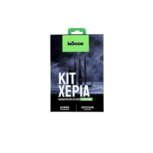 Corta-ongles Kocos Xepia Kit 4 en 1 acier inoxydable compact ergonomique