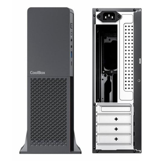 CoolBox T313 Slim Caixa Micro-ATX com USB-C 3.2 e Fonte de Alimentação 500W Preta