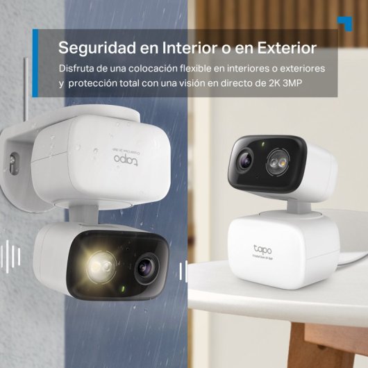 Tapo C216 Cámara de Vigilancia 360º Interior/Exterior, 2K 3MP, Detección IA Gratuita, Visión Nocturna