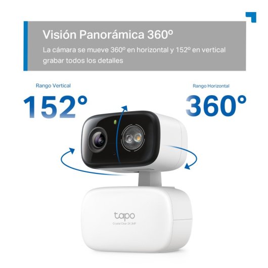 Tapo C216 Cámara de Vigilancia 360º Interior/Exterior, 2K 3MP, Detección IA Gratuita, Visión Nocturna