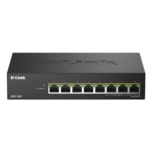 Switch D-LINK DMS-108P/E 8-Port 2.5G PoE Metall Unmanaged Lüfterlos