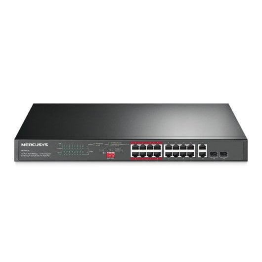Netzwerk-Switch Mercusys 16-Port PoE+ Unmanaged Rackmount, 2x Gigabit