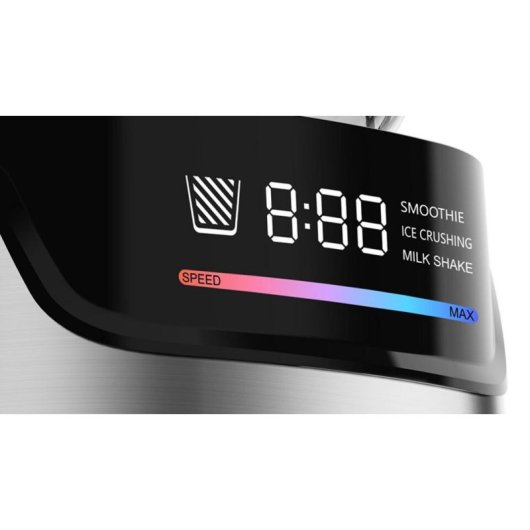 Standmixer Sogo BAT-SS-5535 1400W 1,7L Glas LED 6 Geschwindigkeiten Schwarz Edelstahl