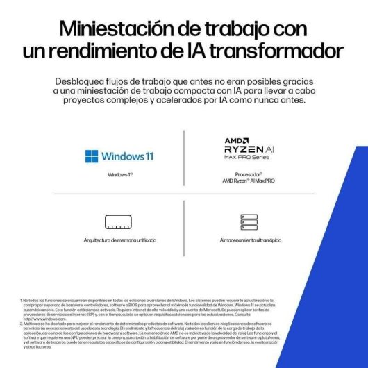 Mini PC HP Z2 G1a AMD Ryzen AI Max PRO 390 32GB 1TB SSD Radeon 8050S Windows 11 Pro Thunderbolt 4