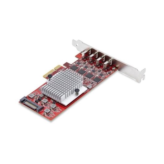 Schnittstellenkarte Startech PEXUSB4C3 USB-C PCIe 4x10Gbps 4 Controller Rot