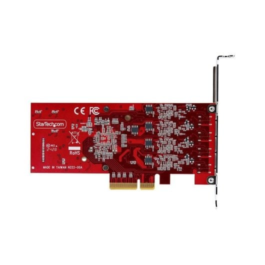 Schnittstellenkarte Startech PEXUSB4C3 USB-C PCIe 4x10Gbps 4 Controller Rot