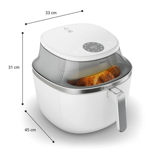 Freidora de aire Philips serie 3000 NA341/10 7,2 L 2000 W con ventana