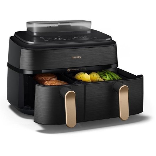 Airfryer Philips 5000 Series NA552/00 Dubbele Mand 9L 2750W Touchpaneel