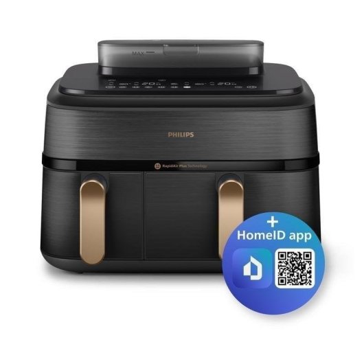 Airfryer Philips 5000 Series NA552/00 Dubbele Mand 9L 2750W Touchpaneel