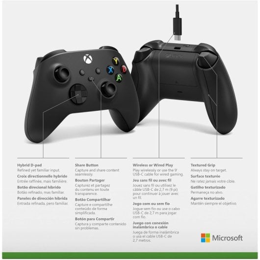 Gamepad Microsoft EP2-29944 Wireless e Wired Bluetooth USB Preto