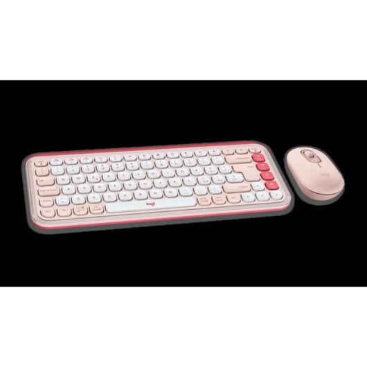 Teclado Logitech POP Icon scissor Layout IT Bluetooth rosa rato incluído