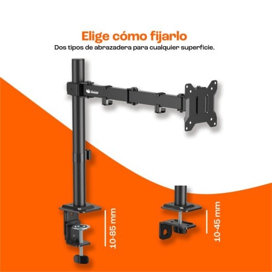 Support essentiel PCCom pour 1 moniteur 17-32" VESA 75x75/100x100, poids max. 9 kg, noir