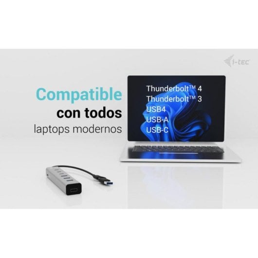 Hub I-Tec 7 Ports 5 Gbit/s USB 3.2 Gen 1 Modell Charging Metal Kompakt