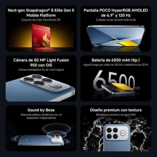 POCO F8 Ultra 5G 16 Go 512 Go 6,9" Bleu Denim