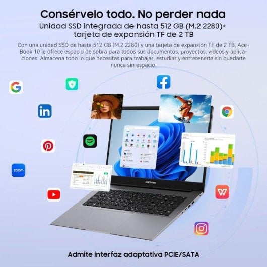 Blackview AceBook 10 Intel N150 16GB 512GB SSD Gráficos Intel Windows 11 Pro Pantalla 18,5" Wi-Fi 6
