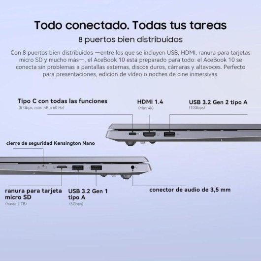 Blackview AceBook 10 18,5" Intel Pentium Silver N6000 16GB 512GB SSD Gráficos Intel Windows 11 Pro WiFi 6