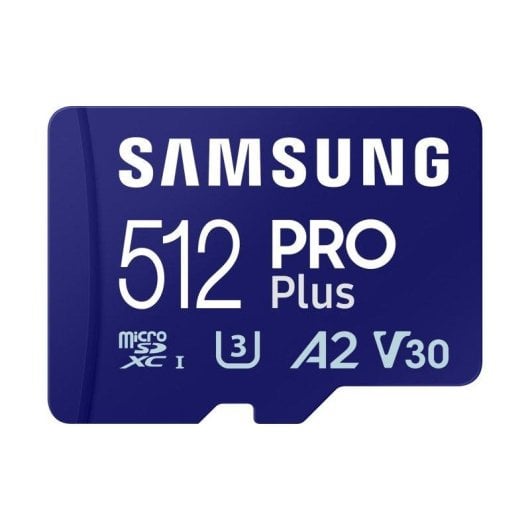 Carte microSDXC Samsung MB-MD512S Pro Plus 512 Go UHS-I V30 A2 180Mo/s