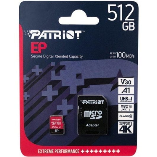 Speicherkarte Patriot EP V30 A1 512 GB MicroSDXC U3 V30 A1 SD-Adapter