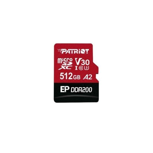 microSDXC Patriot EP DDR200 512GB 160MB/s 120MB/s USB-C/A Adapter Schwarz Rot
