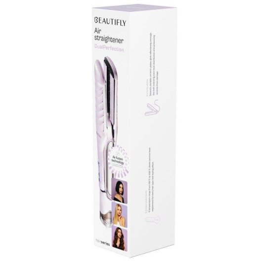 Prancha de Cabelo Cerâmica Beautifly DualPerfection Air Styler 230ºC 6 Definições LCD Seco e Húmido Rosa