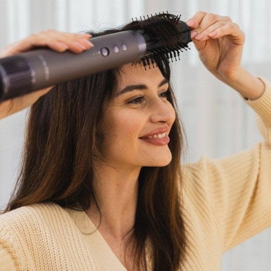 Modelador Multifuncional Beautifly Flow Pro 1300W Iónica Coanda 3 Temperaturas 6 Acessórios Preto/Púrpura