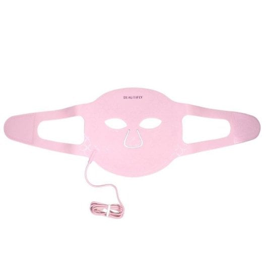 Máscara Facial Beautifly Aura Glam Pro LED Reafirmante Anti-Idade Rosa Recarrregável