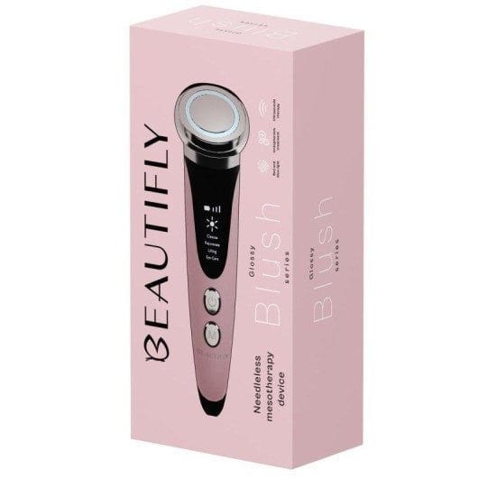 Massajador Facial Beautifly Glossy Blush Fototerapia Rosa Recarrregável