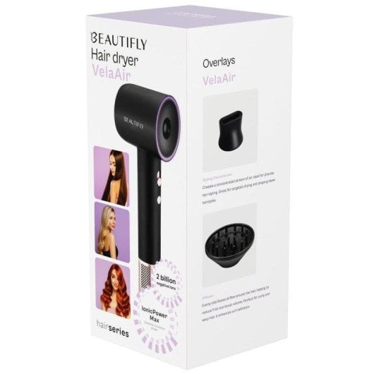 Secador de Cabelo Beautifly VelaAir Ecrã LCD Íonização 1600W Preto