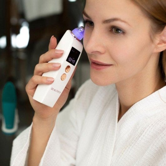 Masajeador Facial Beautifly Derma Pro Microdermoabrasão Diamante Luz Azul Branco