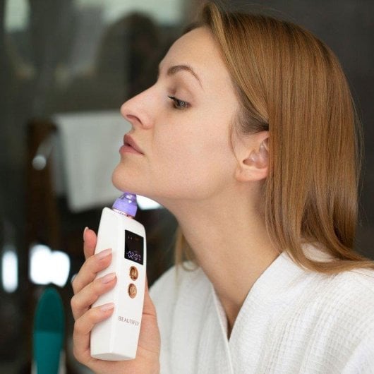 Masajeador Facial Beautifly Derma Pro Microdermoabrasão Diamante Luz Azul Branco