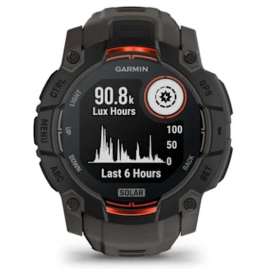 Garmin Instinct 3 Solar GPS 50mm MIP Schwarz Bluetooth Unisex Wasserdicht 10ATM SpO2 Herzfrequenz
