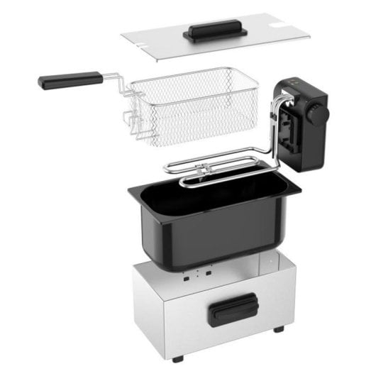 Friteuse traditionnelle Emerio DF-132653 3L 2000W acier inoxydable sans BPA/PFAS