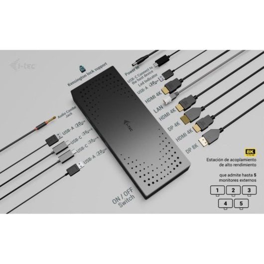 Station d'accueil I-Tec Universal 5x 4K/60Hz 8K USB-C 100W Noir