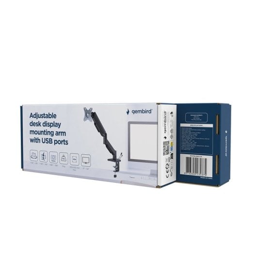 Bras de fixation réglable pour moniteur de bureau Gembird 17"-3