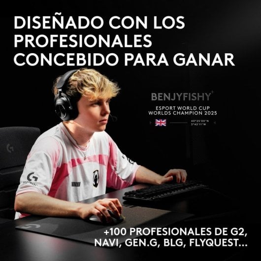 Ratón Logitech PRO X2 SUPERSTRIKE inalámbrico 44000 DPI blanco háptico LIGHTSPEED