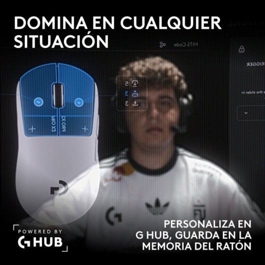 Ratón Logitech PRO X2 SUPERSTRIKE inalámbrico 44000 DPI blanco háptico LIGHTSPEED