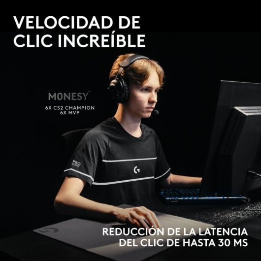 Ratón Logitech PRO X2 SUPERSTRIKE inalámbrico 44000 DPI blanco háptico LIGHTSPEED