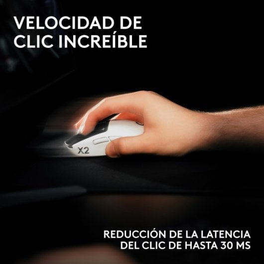 Ratón Logitech PRO X2 SUPERSTRIKE inalámbrico 44000 DPI blanco háptico LIGHTSPEED