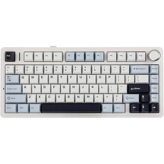 Teclado Ajazz F75 mecánico Layout ES inalámbrico, Bluetooth y USB-C azul claro