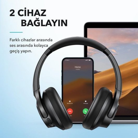 Auricolari Soundcore Q20i con cavo e Bluetooth per chiamate e musica, microfono integrato, bianchi