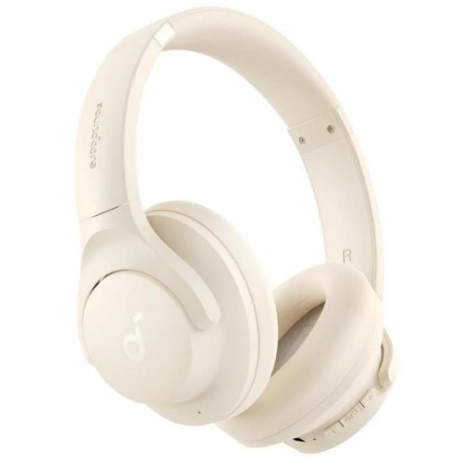 Auricolari Soundcore Q20i con cavo e Bluetooth per chiamate e musica, microfono integrato, bianchi